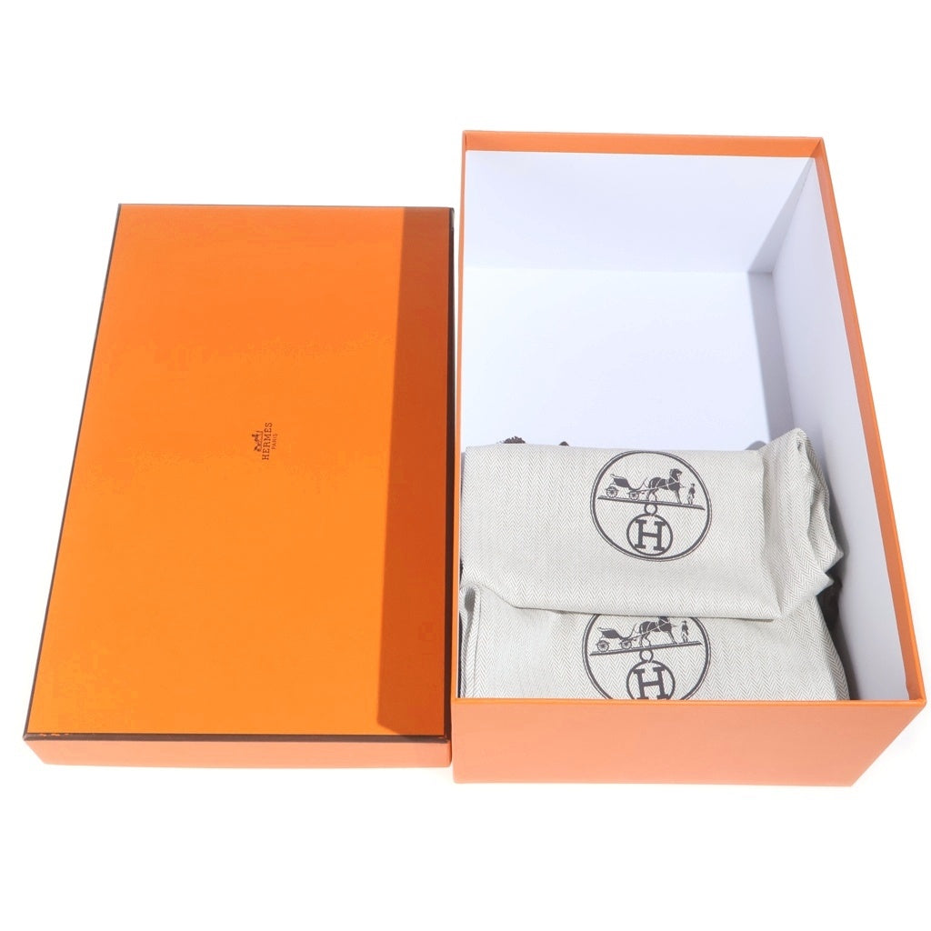 HERMES(エルメス) ジニアス Hロゴ レザー フラット サンダル #42 ブラウン レディース