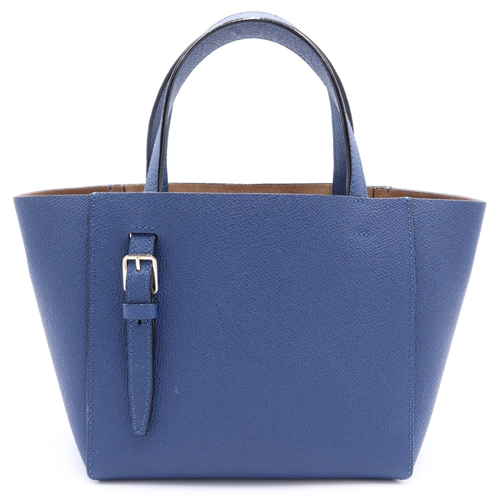 Valextra(ヴァレクストラ) バケットバッグ マイクロ レザー 2WAY ハンド ショルダーバッグ ゴールド金具 ネイビー レディース