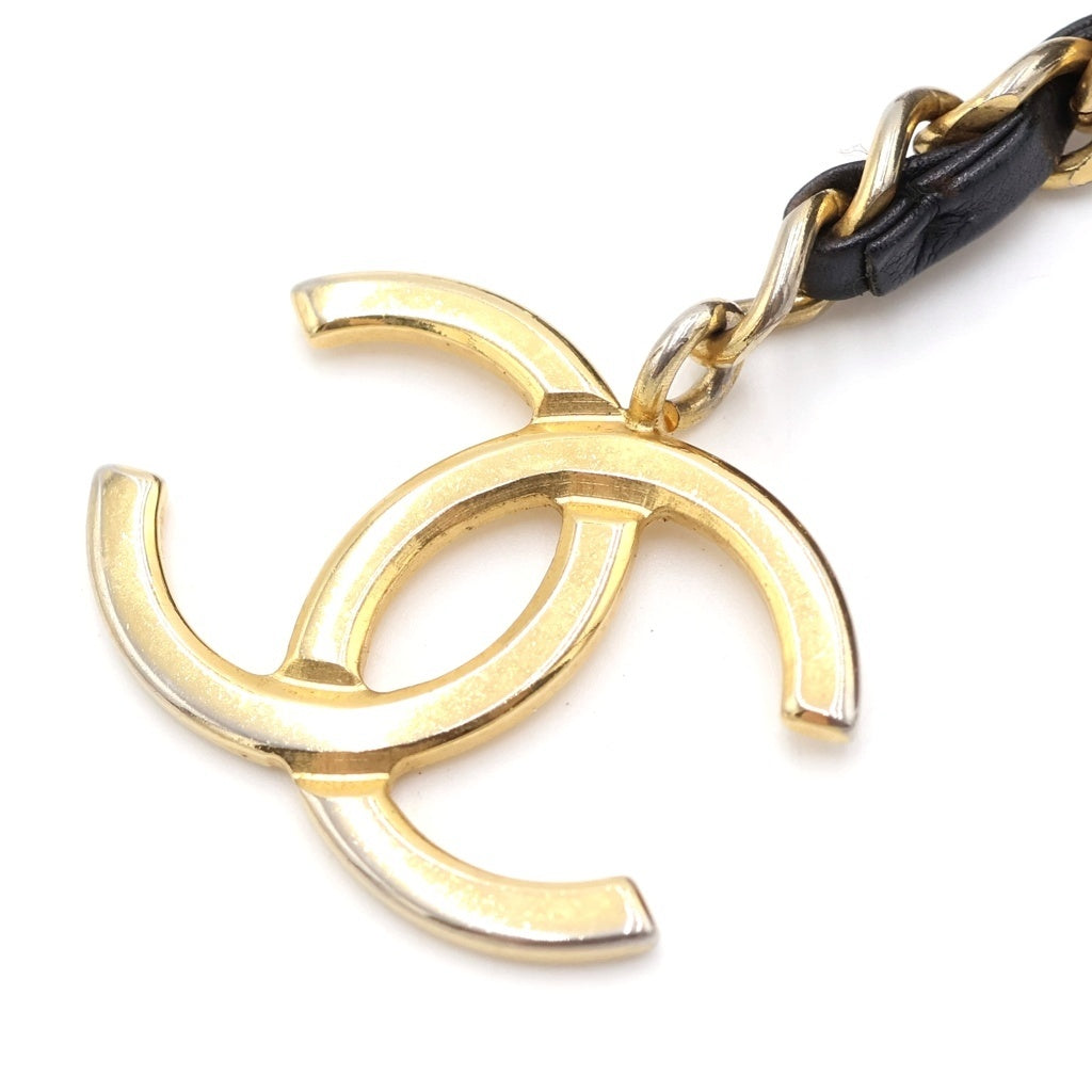 CHANEL(シャネル) ココマーク シングルチェーンショルダーバッグ ブラック レザー ゴールド金具 レディース