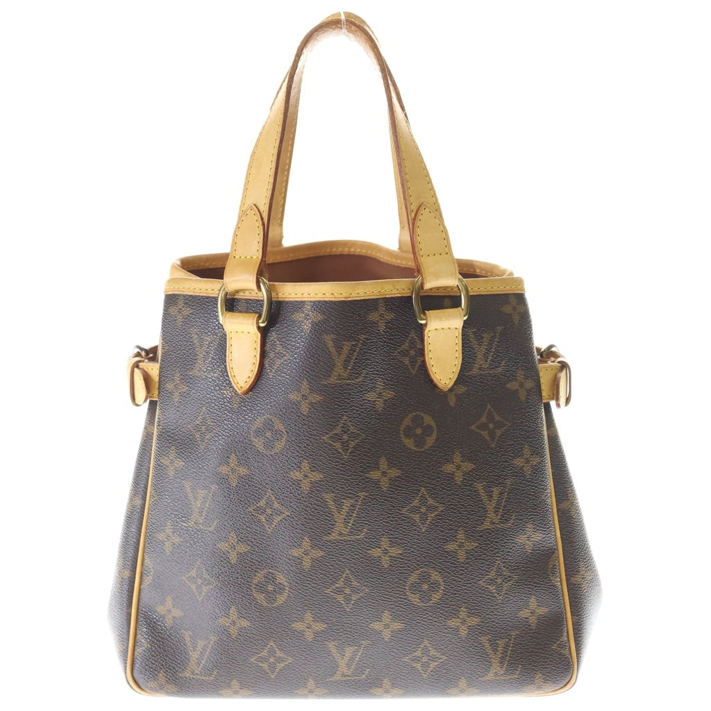 LOUIS VUITTON(ルイヴィトン) モノグラム バティニョール ハンドバッグ ミニトートバッグ ブラウン レザー×PVC M51156 ゴールド金具 レディース