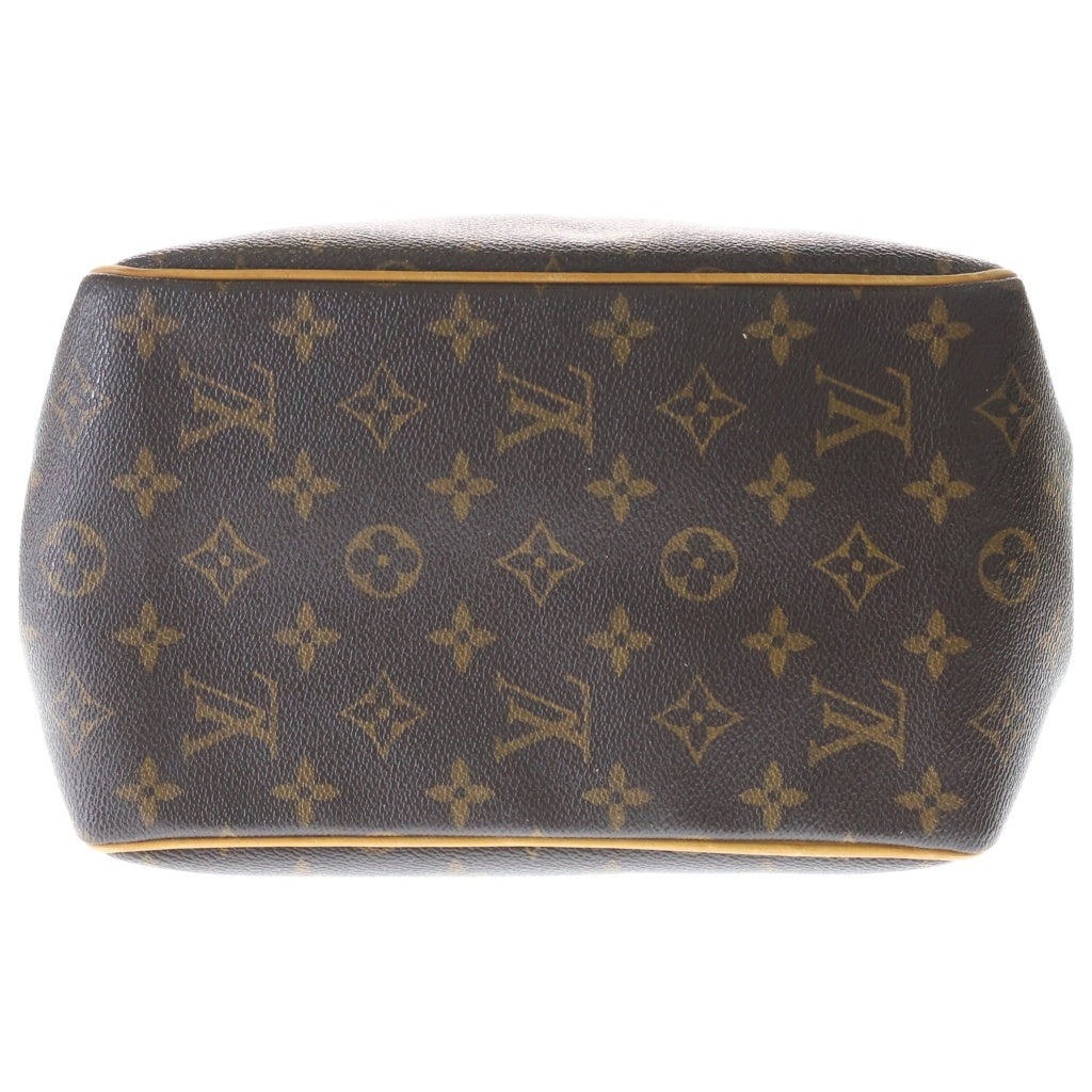 LOUIS VUITTON(ルイヴィトン) モノグラム バティニョール ハンドバッグ ミニトートバッグ ブラウン レザー×PVC M51156 ゴールド金具 レディース