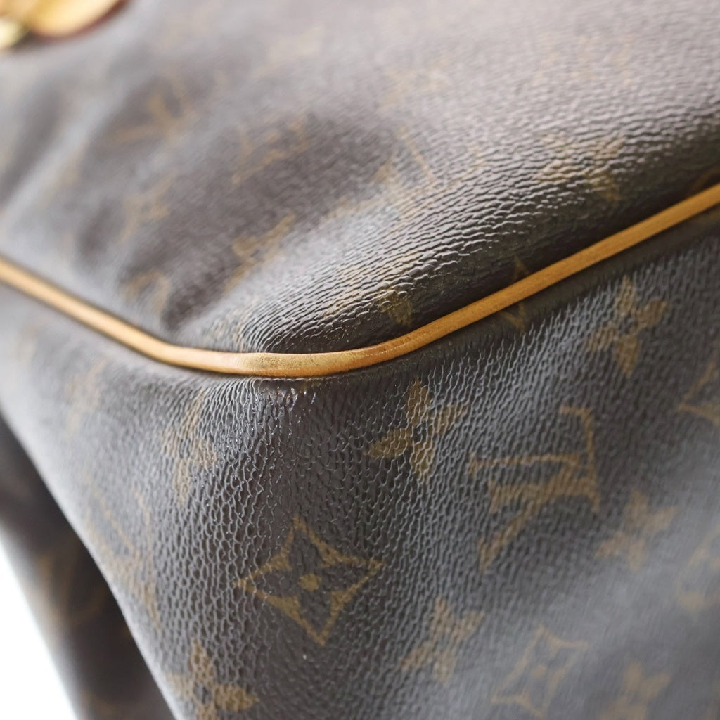 LOUIS VUITTON(ルイヴィトン) モノグラム バティニョール ハンドバッグ ミニトートバッグ ブラウン レザー×PVC M51156 ゴールド金具 レディース