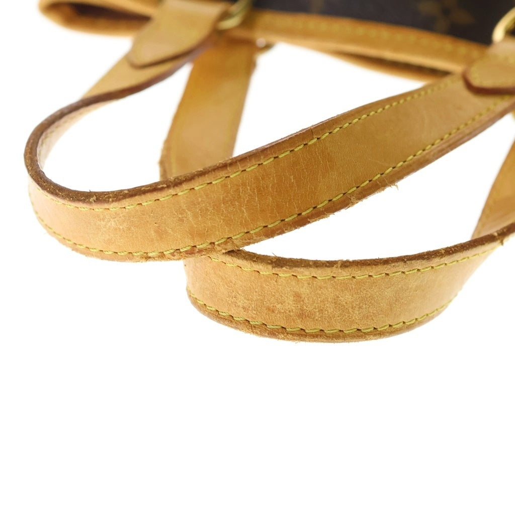 LOUIS VUITTON(ルイヴィトン) モノグラム バティニョール ハンドバッグ ミニトートバッグ ブラウン レザー×PVC M51156 ゴールド金具 レディース