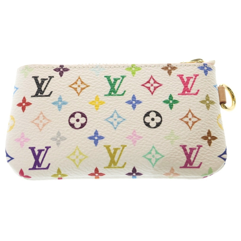 LOUIS VUITTON(ルイヴィトン) LV×TM ポシェット・クレ バッグチャーム 小物入れ ポーチ ホワイト レザー×PVC M28388 ゴールド金具