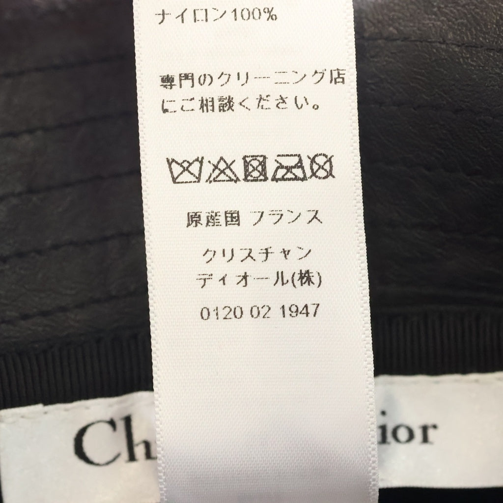 Christian Dior(クリスチャンディオール) ロゴ レース ベルベット ベロア バケットハット 帽子 #58 ブラック レディース