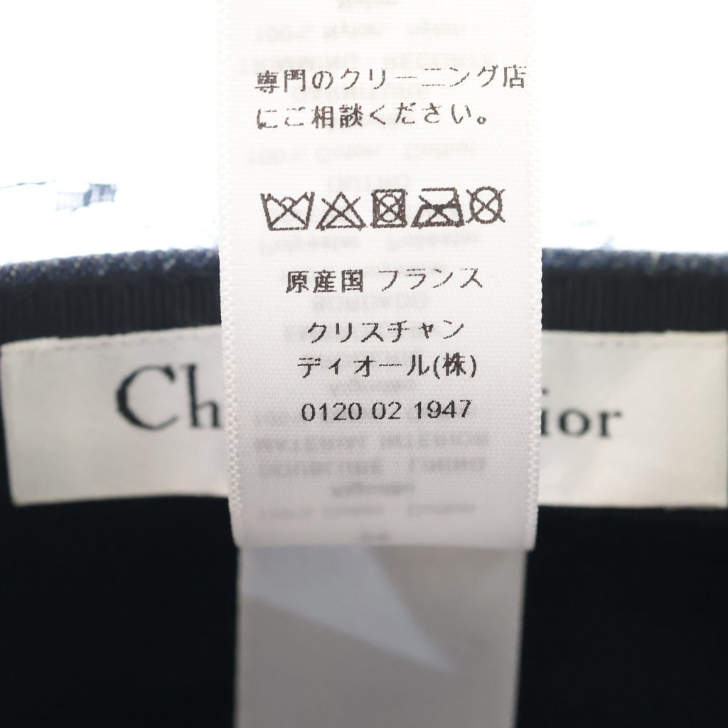 Christian Dior(クリスチャンディオール) ロゴ レース デニム コットン ベレー帽 帽子 #58 ブルー/ブラック レディース