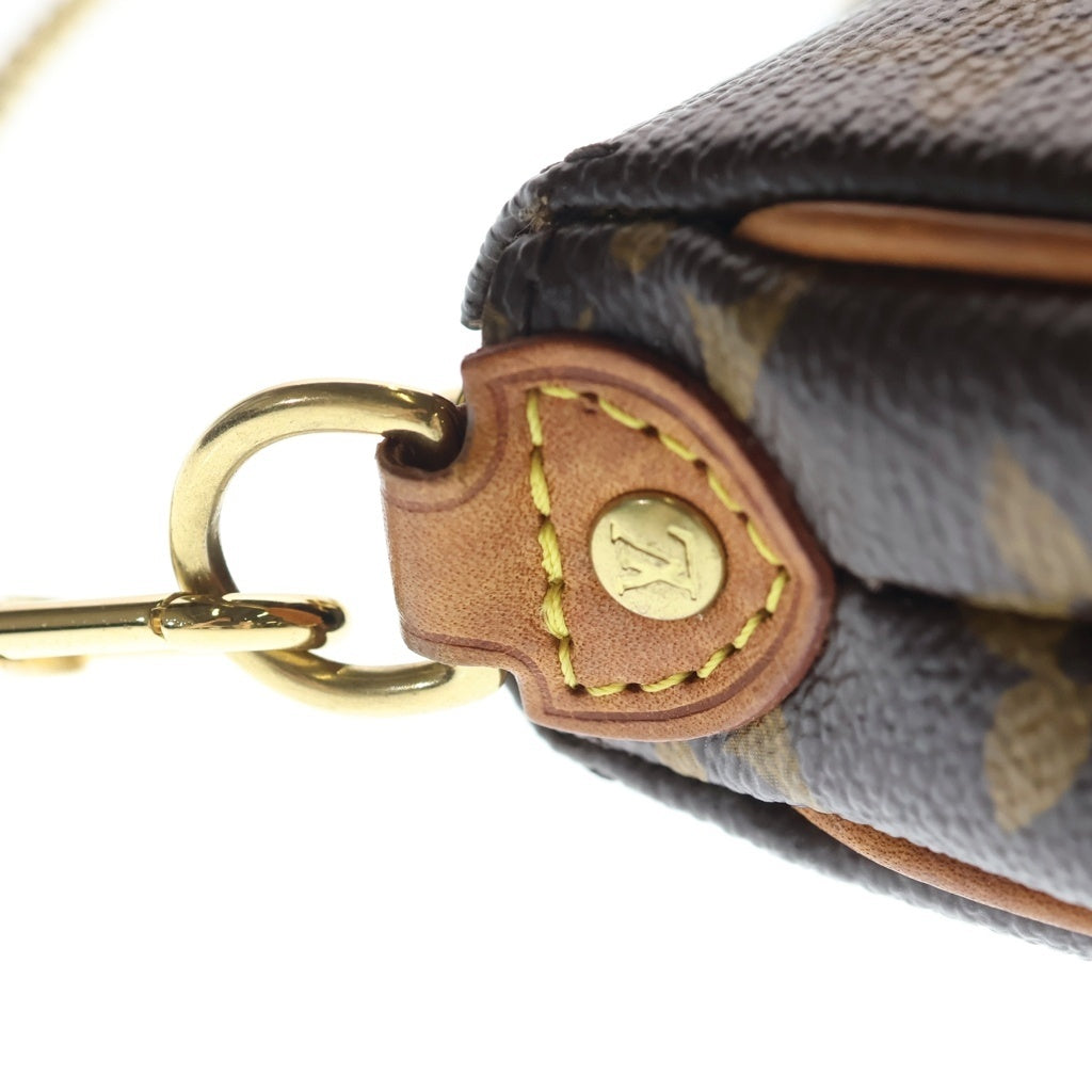 LOUIS VUITTON(ルイヴィトン) モノグラム エヴァ 2WAYハンドバッグ チェーンバッグ ショルダーバッグ ブラウン レザー×PVC M95567 ゴールド金具 レディース
