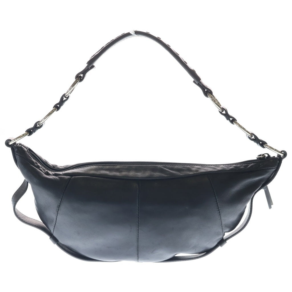 SAINT LAURENT PARIS(サンローランパリ) モンバサ ワンショルダーバッグ ブラック レザー 95343 シルバー金具 レディース