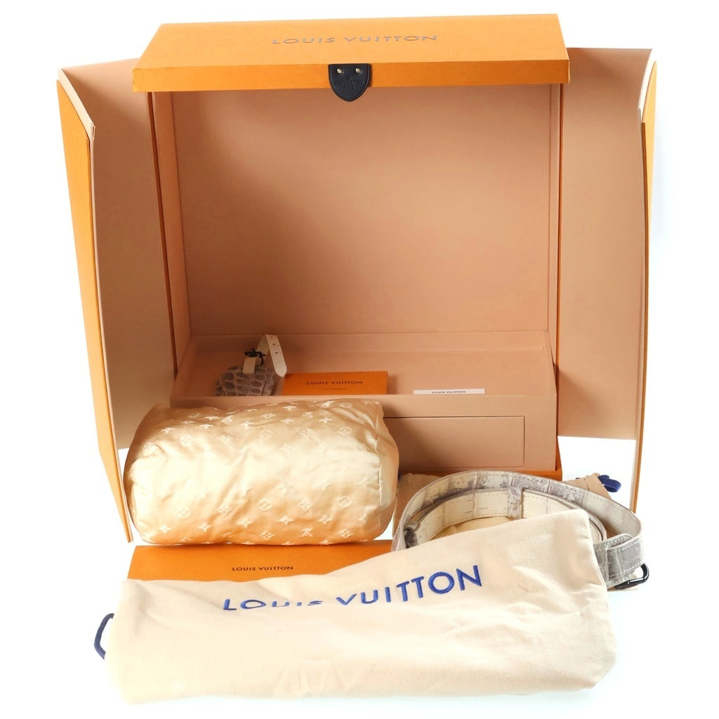 LOUIS VUITTON(ルイヴィトン) キーポルバンドリエール25 2WAY ショルダーバッグ ハンドバッグ クロコダイル ニロティカス サハラ ホワイト レディース