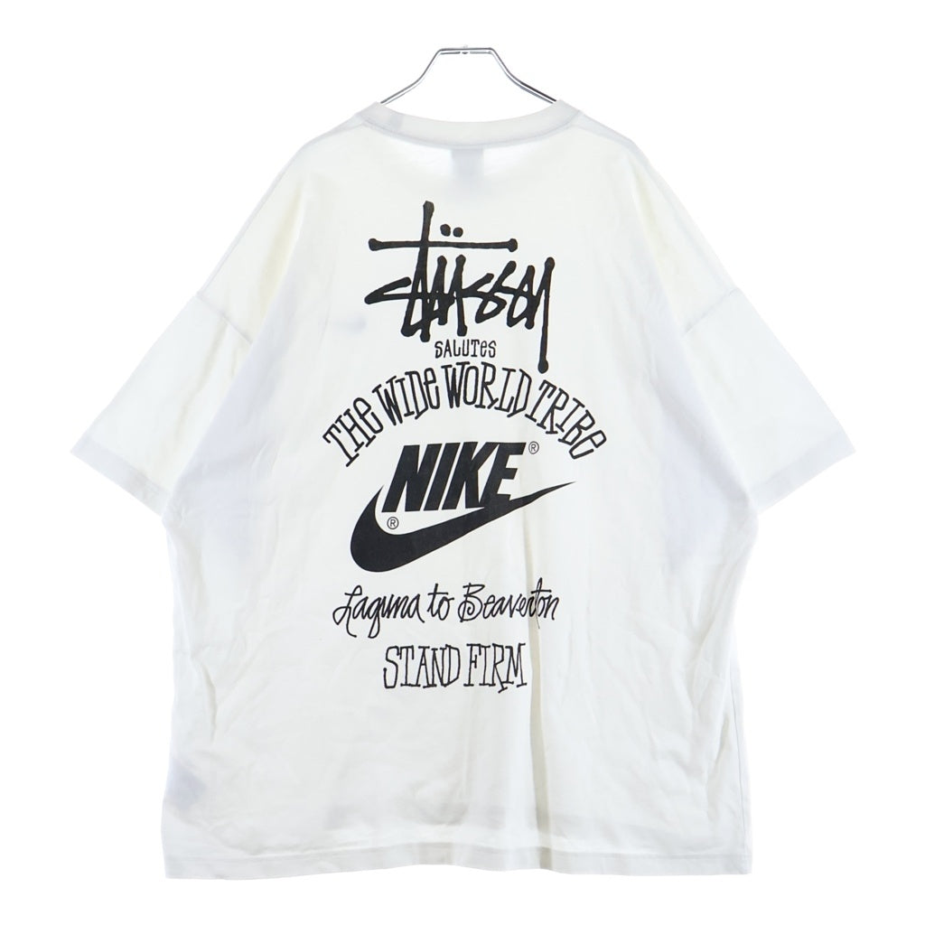 NIKE(ナイキ) ×STUSSY バックプリント コットン 半袖 Tシャツ カットソー #XXL ホワイト DV1774-100