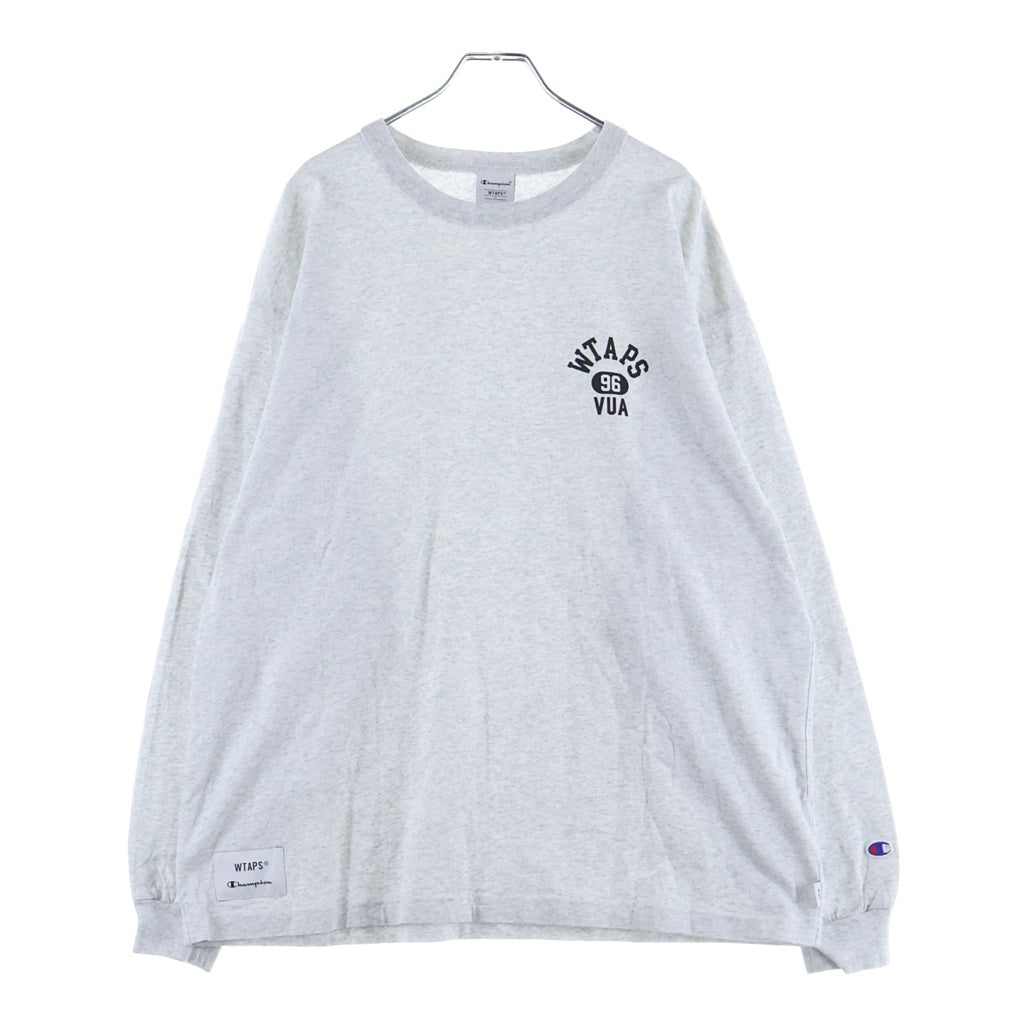 WTAPS(ダブルタップス) ×Champion チャンピオン コットン ロングスリーブTシャツ 長袖 カットソー グレー #XL C8-B413