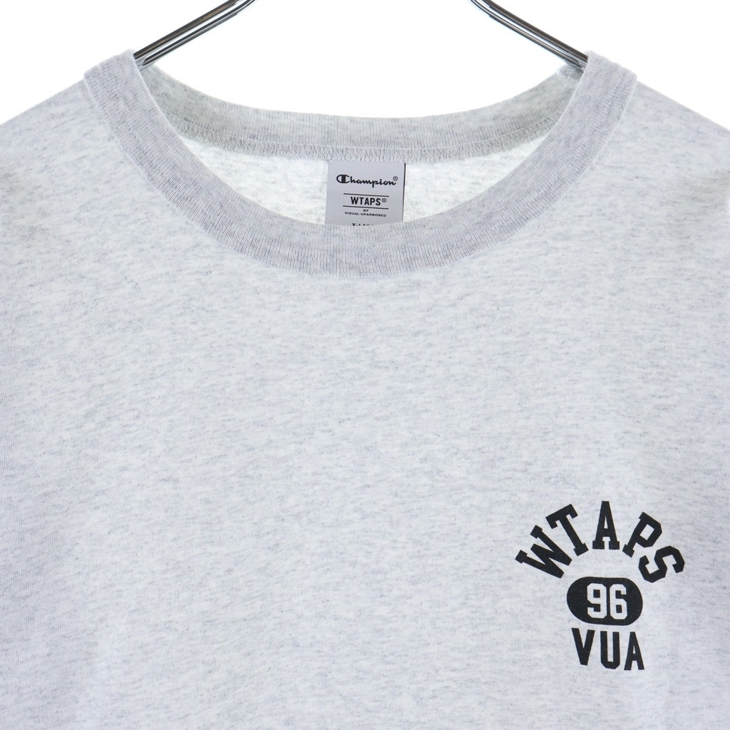 WTAPS(ダブルタップス) ×Champion チャンピオン コットン ロングスリーブTシャツ 長袖 カットソー グレー #XL C8-B413