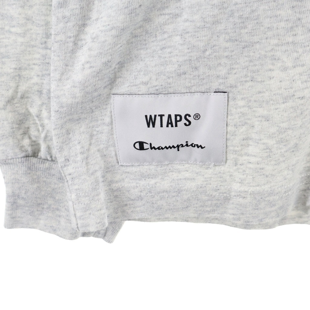 WTAPS(ダブルタップス) ×Champion チャンピオン コットン ロングスリーブTシャツ 長袖 カットソー グレー #XL C8-B413
