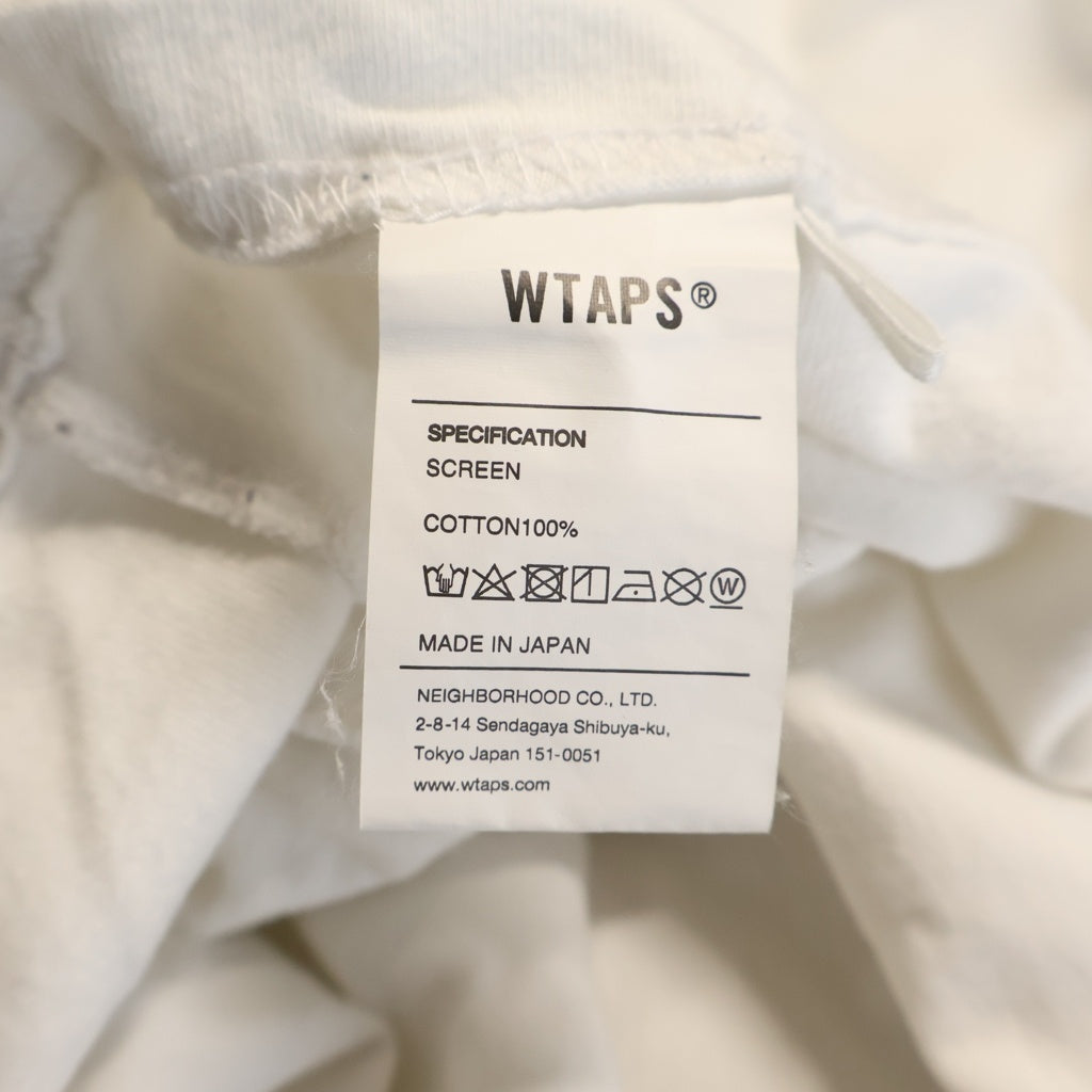 WTAPS(ダブルタップス) ワンポイントロゴ コットン 半袖 Tシャツ カットソー #XXL ホワイト