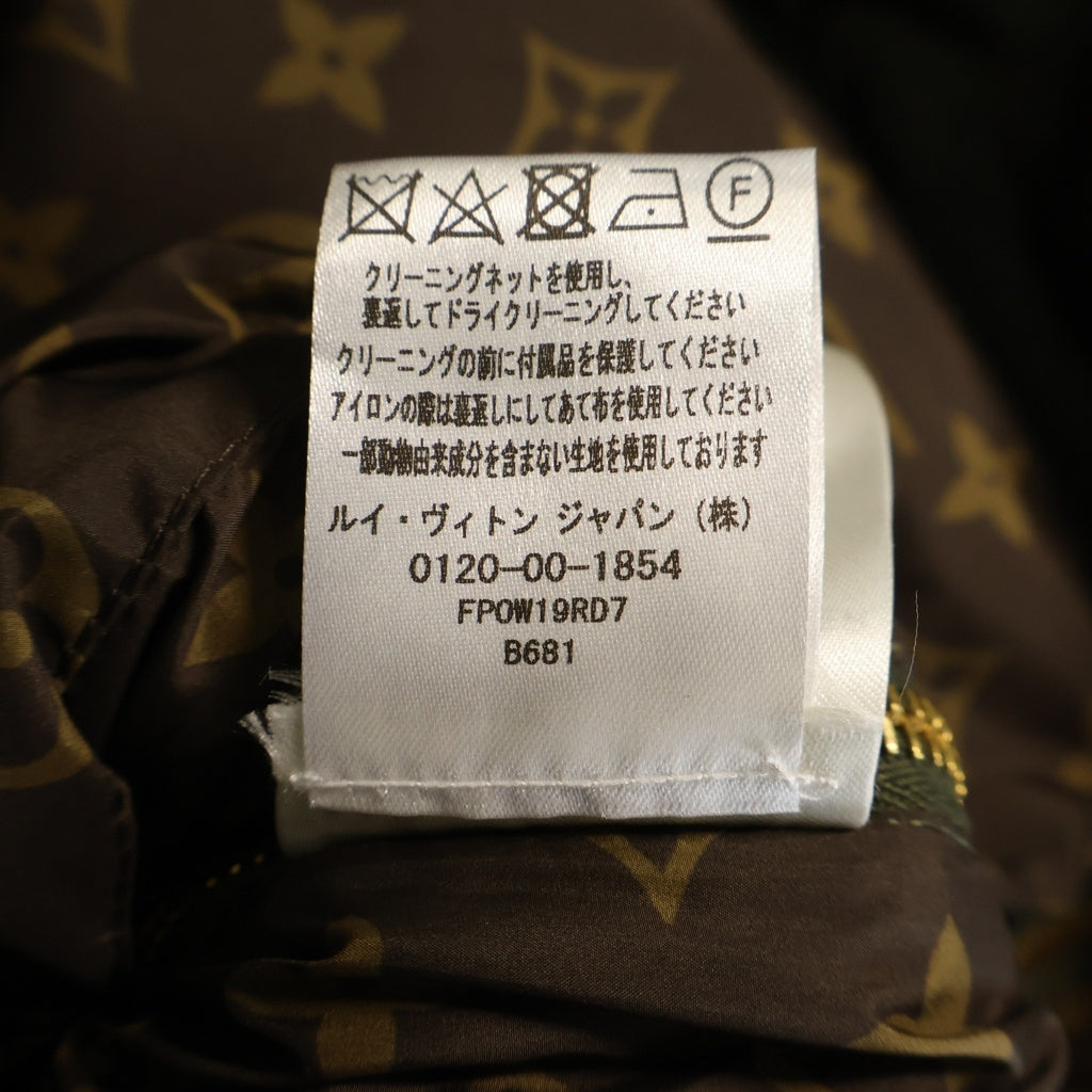 LOUIS VUITTON(ルイヴィトン) 23AW モノグラム ポリエステル×ナイロン レザー切り替え ダウンベスト #34 カーキ RW232W RD7 FPOW19 レディース