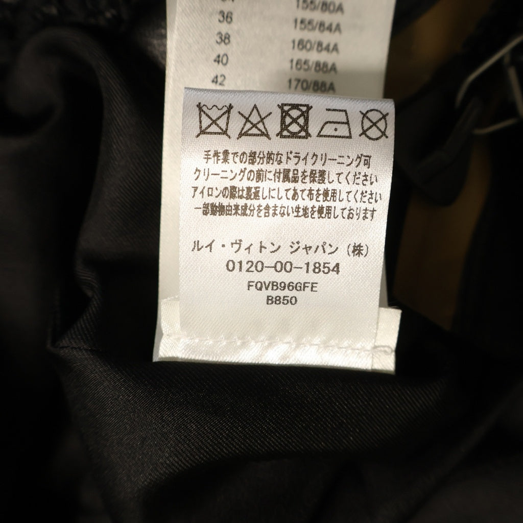 LOUIS VUITTON(ルイヴィトン) ウール×ナイロン ツイードジャケット チェーン付 ノーカラージャケット #34 ブラック RW241WA GFE FQVB96 レディース