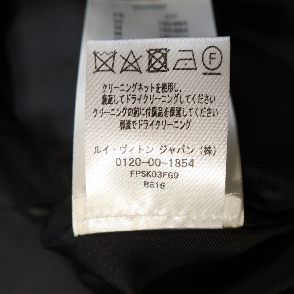 LOUIS VUITTON(ルイヴィトン) ルレックス ツイード ウール×コットン レザースカート ミディアムスカート フロントジップスカート #34 ブラック RW232W FG9 FPSK03 レディース