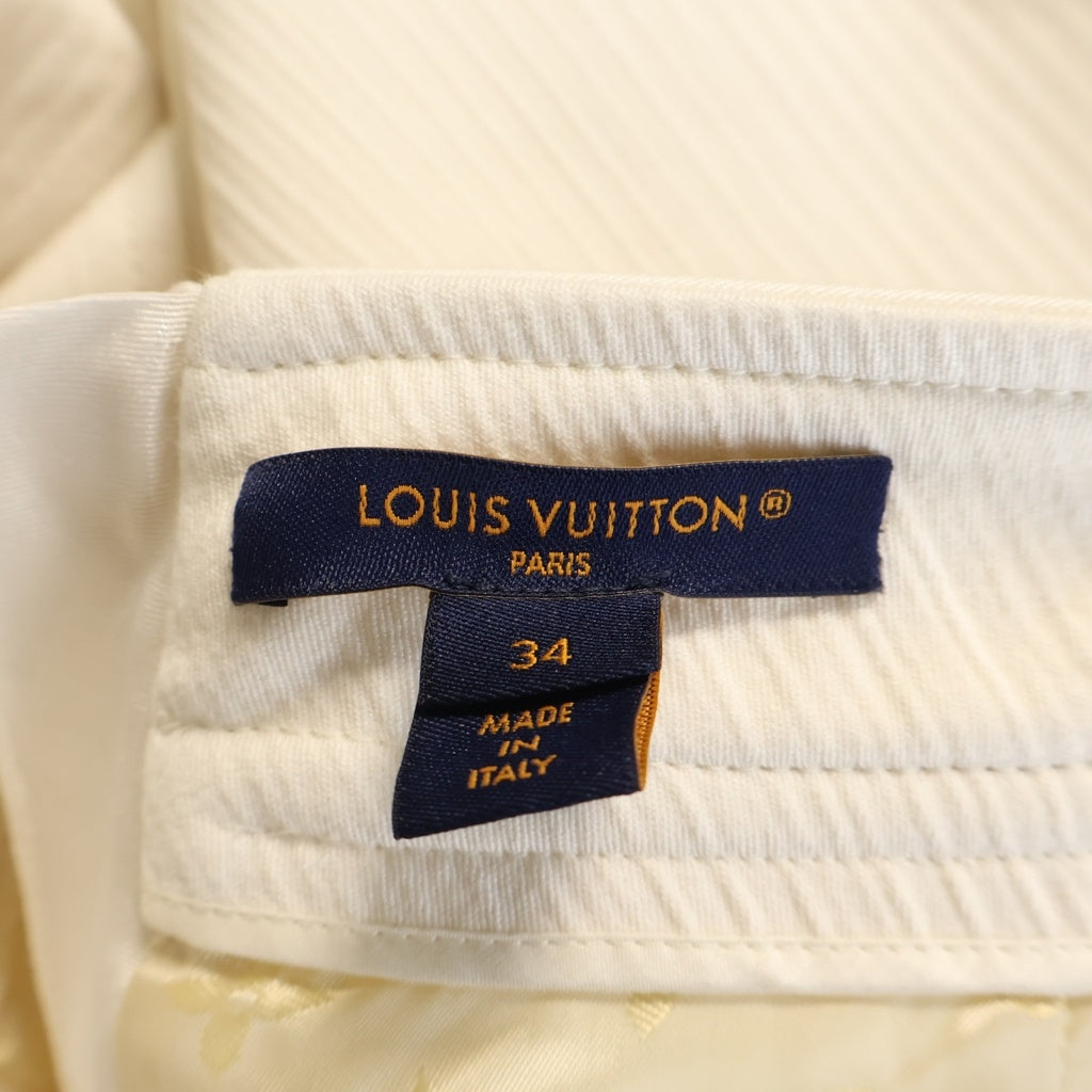 LOUIS VUITTON(ルイヴィトン) チェーン金具 ポリエステル×コットン スリット ロングスカート タイトスカート #34 ホワイト RW232W Y20FPSK13 レディース