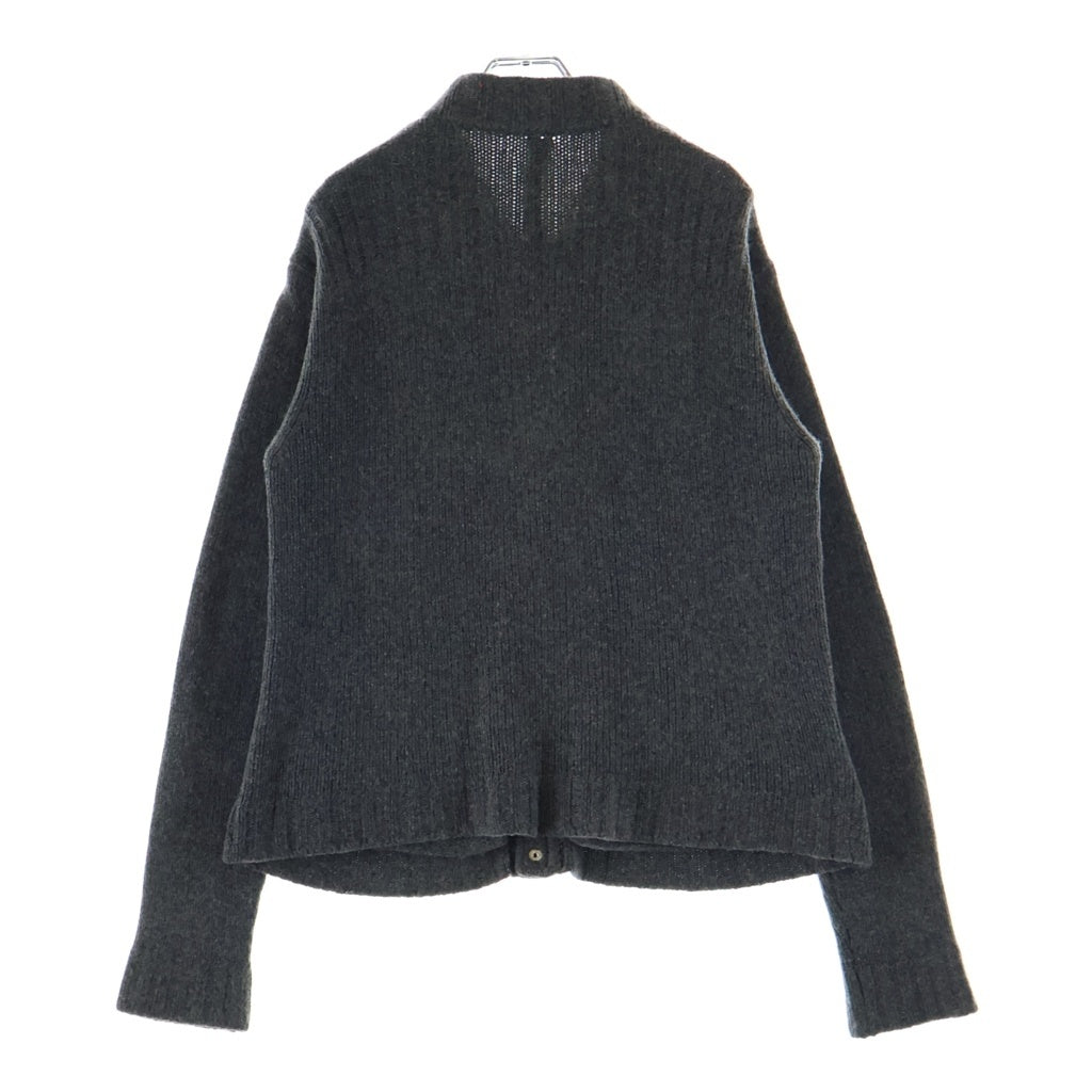 CHROME HEARTS(クロムハーツ) CHロゴ レザーパッチ クロスボールボタン カシミア ニット カーディガン #S グレー