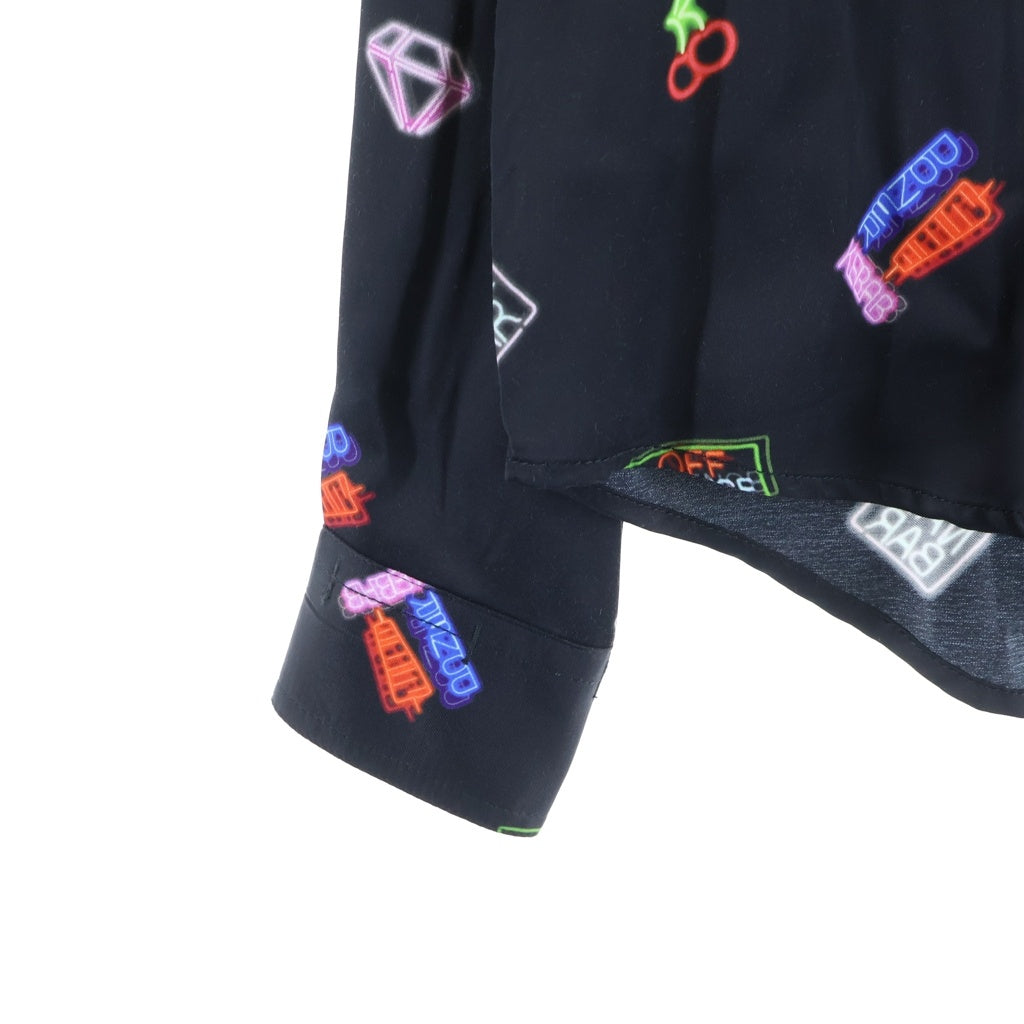 Acne Studios(アクネ ストゥディオズ) Yシャツ 長袖 ネオン柄 レーヨン ブラック #44 レディース