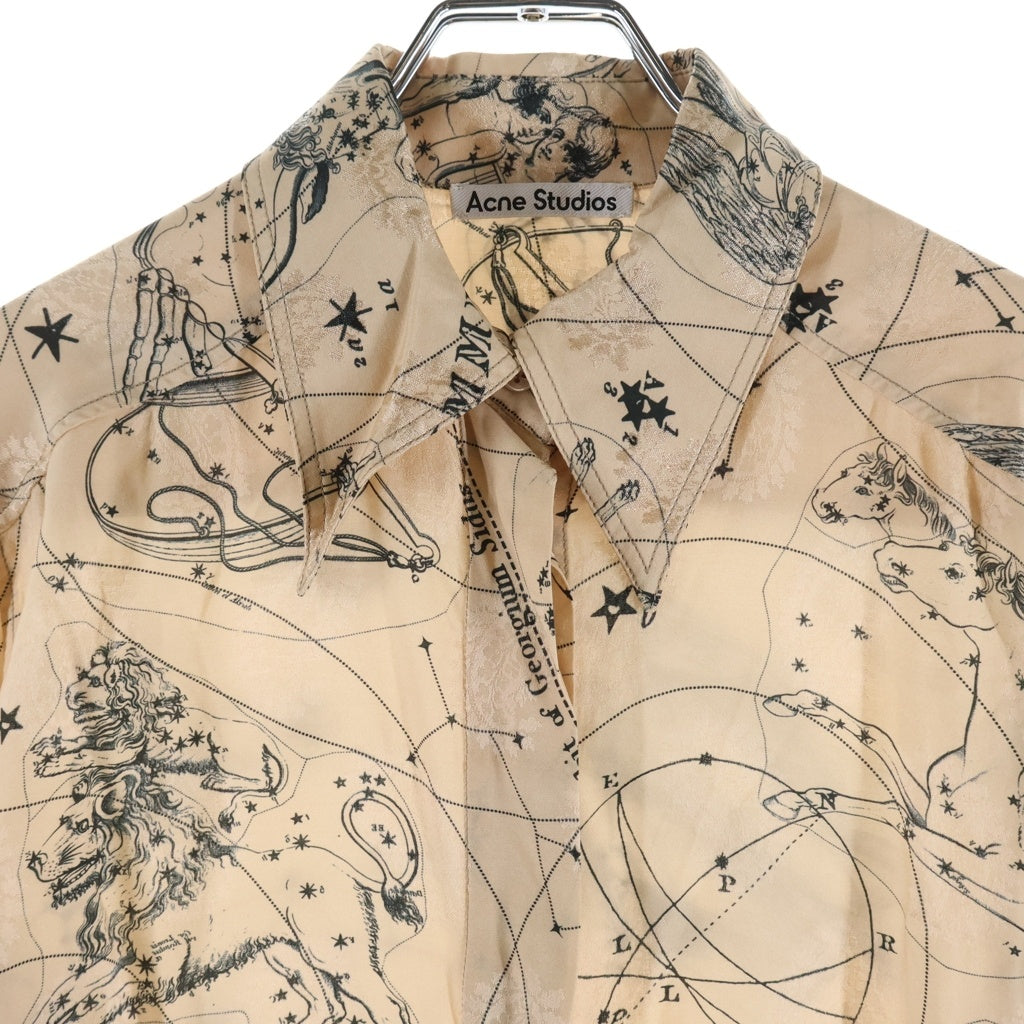 Acne Studios(アクネ ストゥディオズ) Astrology-Print Linen Shirt アストロロジープリント 占星術 星座柄 Yシャツ 長袖 レーヨン レディース