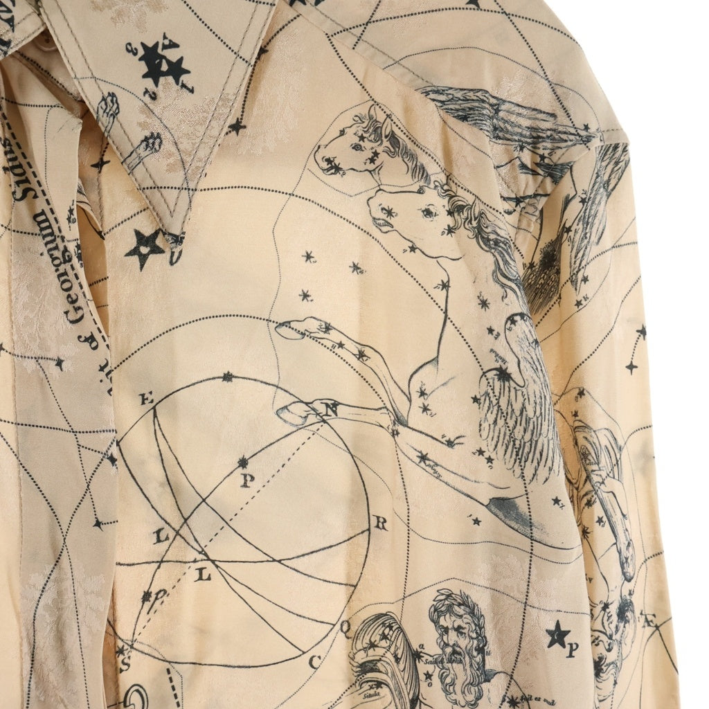 Acne Studios(アクネ ストゥディオズ) Astrology-Print Linen Shirt アストロロジープリント 占星術 星座柄 Yシャツ 長袖 レーヨン レディース