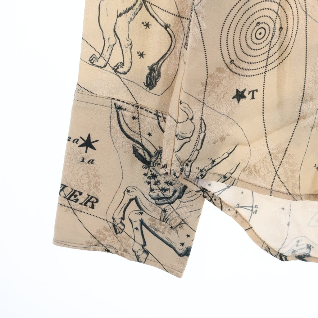 Acne Studios(アクネ ストゥディオズ) Astrology-Print Linen Shirt アストロロジープリント 占星術 星座柄 Yシャツ 長袖 レーヨン レディース