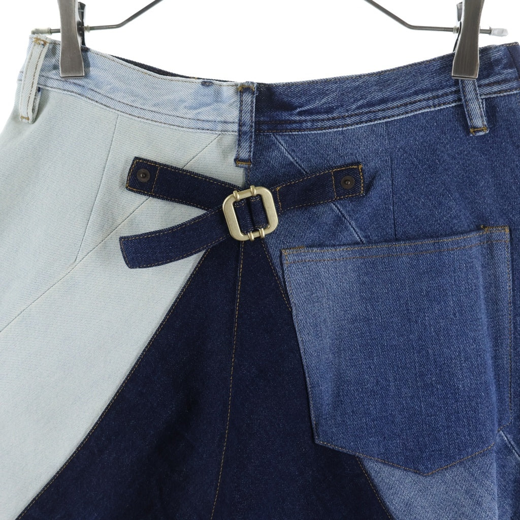 Acne Studios(アクネ ストゥディオズ) フレアスカート パッチワーク デニム ブルー レディース