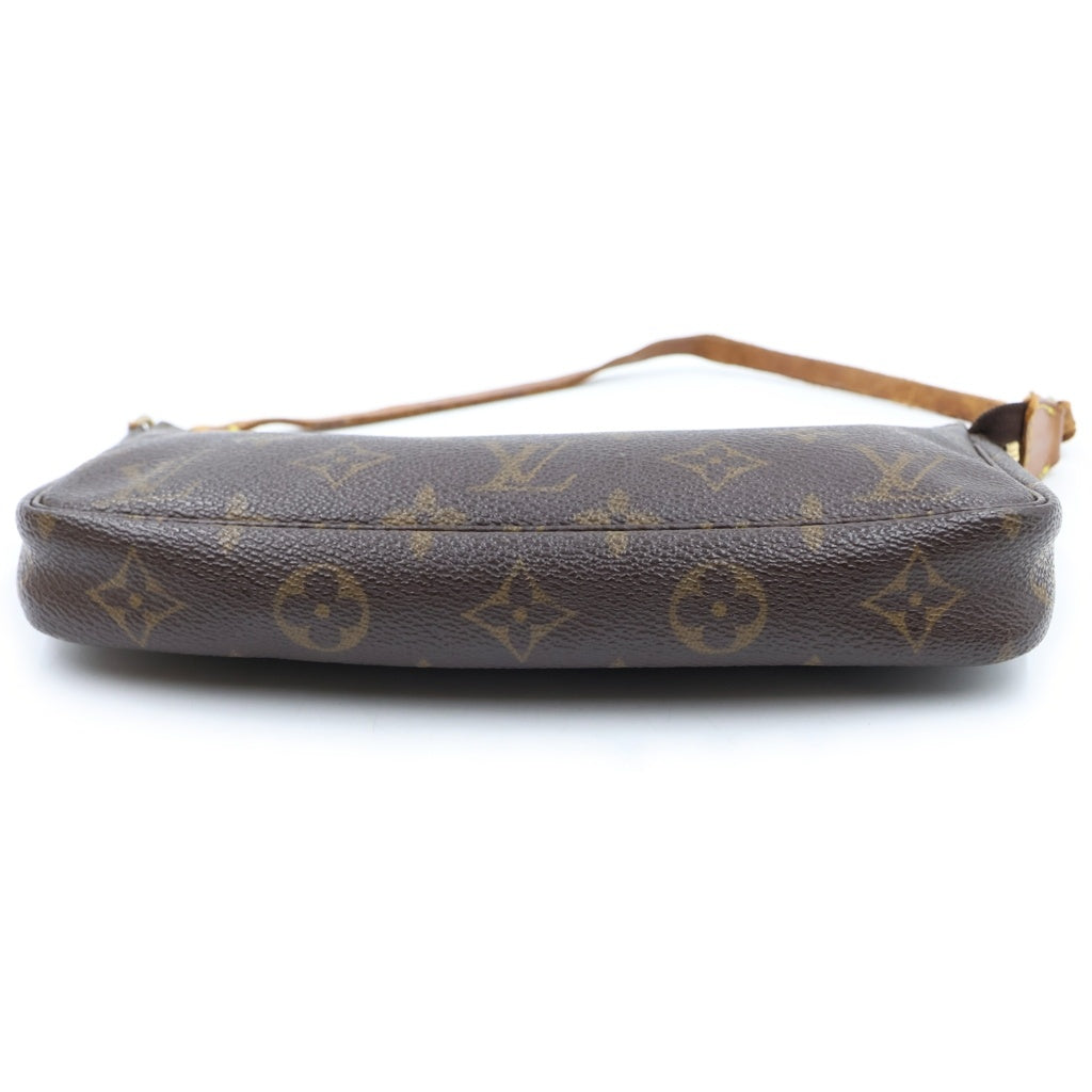 LOUIS VUITTON(ルイヴィトン) モノグラム ポシェットアクセソワール ハンドバッグ ポーチ ケース ブラウン レザー×PVC M51980 ゴールド金具 レディース