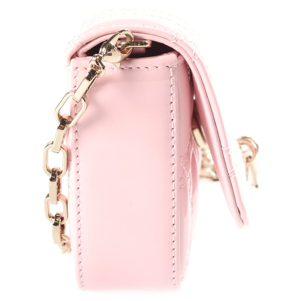 Christian Dior(クリスチャンディオール) マイディオール チェーンショルダーバッグ パテント レザー ピンク ゴールド金具 レディース