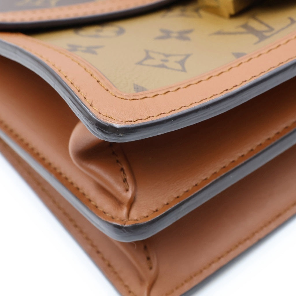 LOUIS VUITTON(ルイヴィトン) モノグラムリバース ドーフィーヌMM PVC レザー ショルダーバッグ ICタイプ ブラウン M45958 レディース