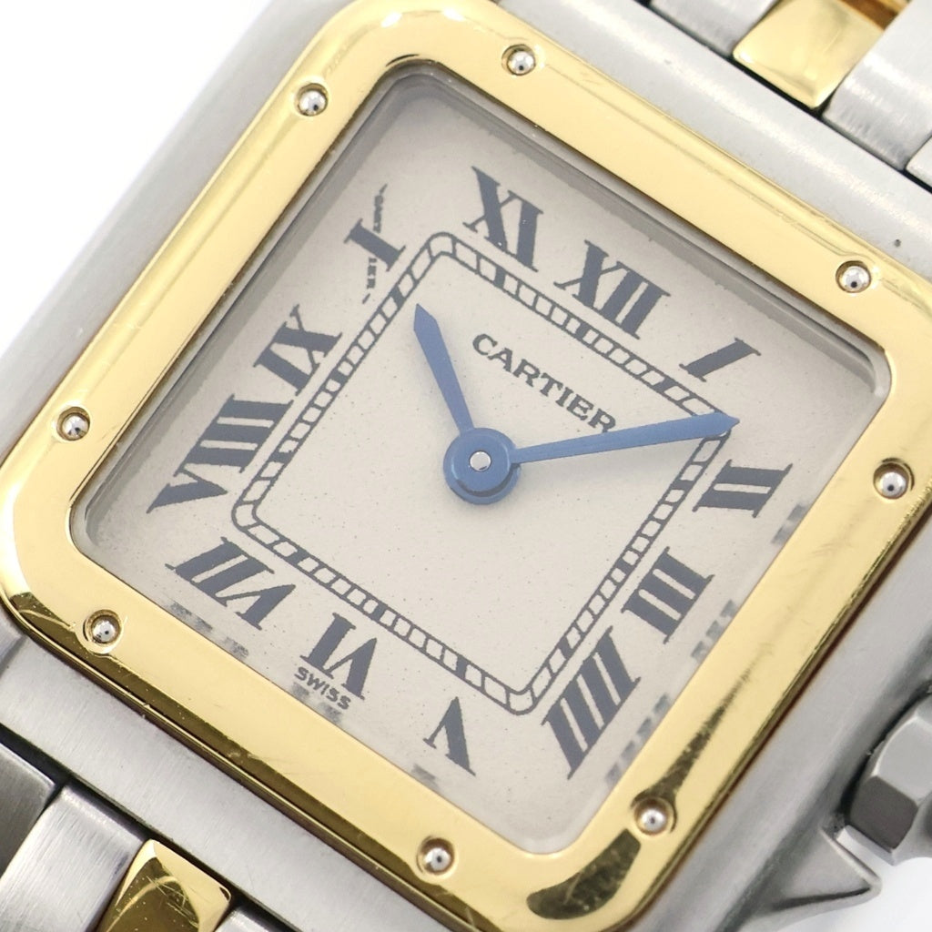 Cartier(カルティエ) パンテール SM 1ROW 1ロウ 腕時計 クォーツ 白文字盤 シルバー/イエローゴールド W25029B5 レディース