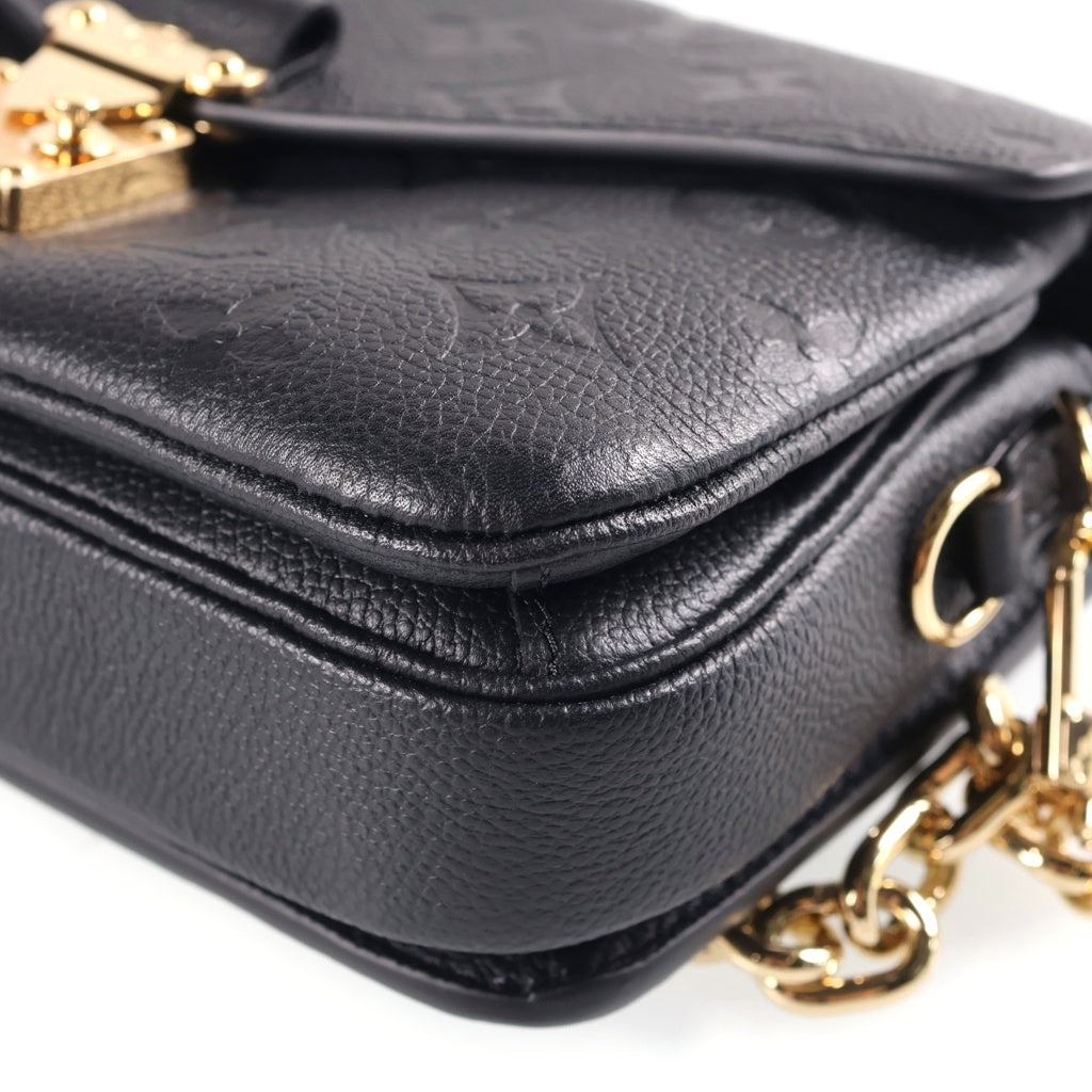 LOUIS VUITTON(ルイヴィトン) モノグラムアンプラント ポシェットメティスEW 2WAYショルダーバッグ チェーンバッグ ハンドバッグ ブラック レザー M46595 ゴールド金具 レディース