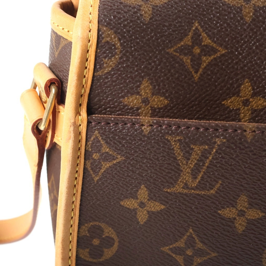LOUIS VUITTON(ルイヴィトン) モノグラム ソローニュ ワンショルダーバッグ ブラウン レザー×PVC M42250 ゴールド金具 レディース