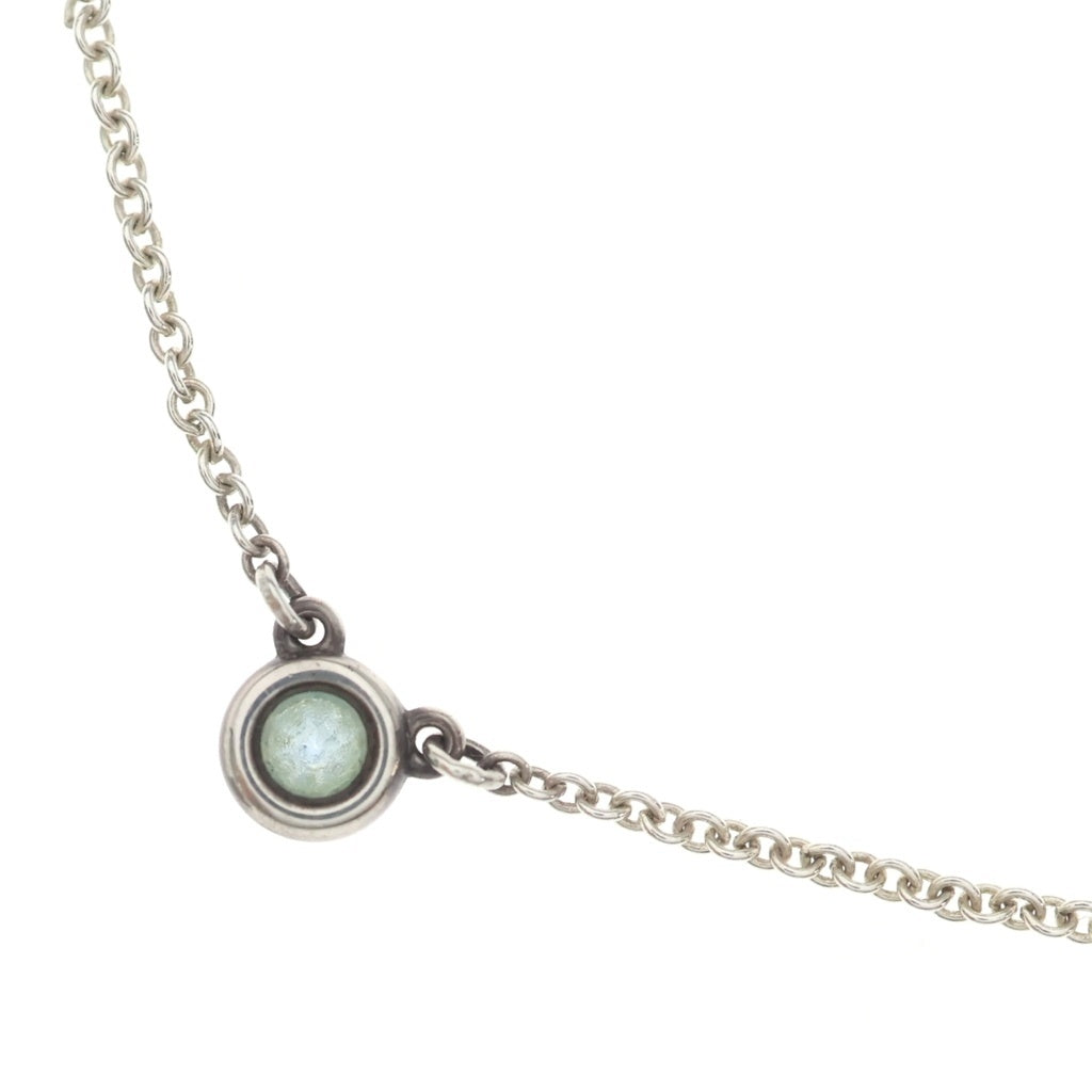 TIFFANY & Co.(ティファニー) エルサペレッティ バイザヤード ネックレス ペンダント チェーン アクアマリン SV925 シルバー×ライトブルー レディース