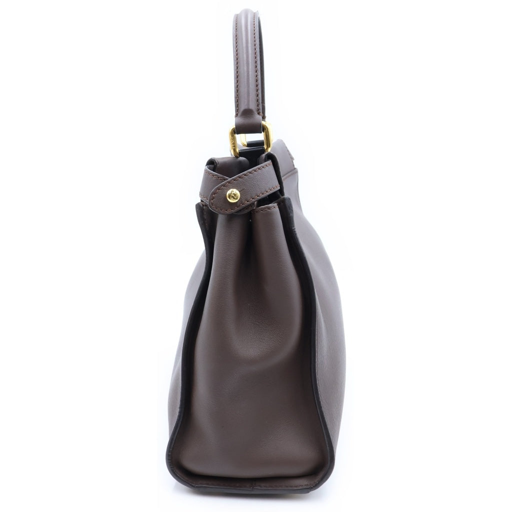 FENDI(フェンディ) ピーカブー レギュラー ミディアム ハンド ショルダーバッグ セレリア レザー 2WAY ブラウン 8BN290 レディース