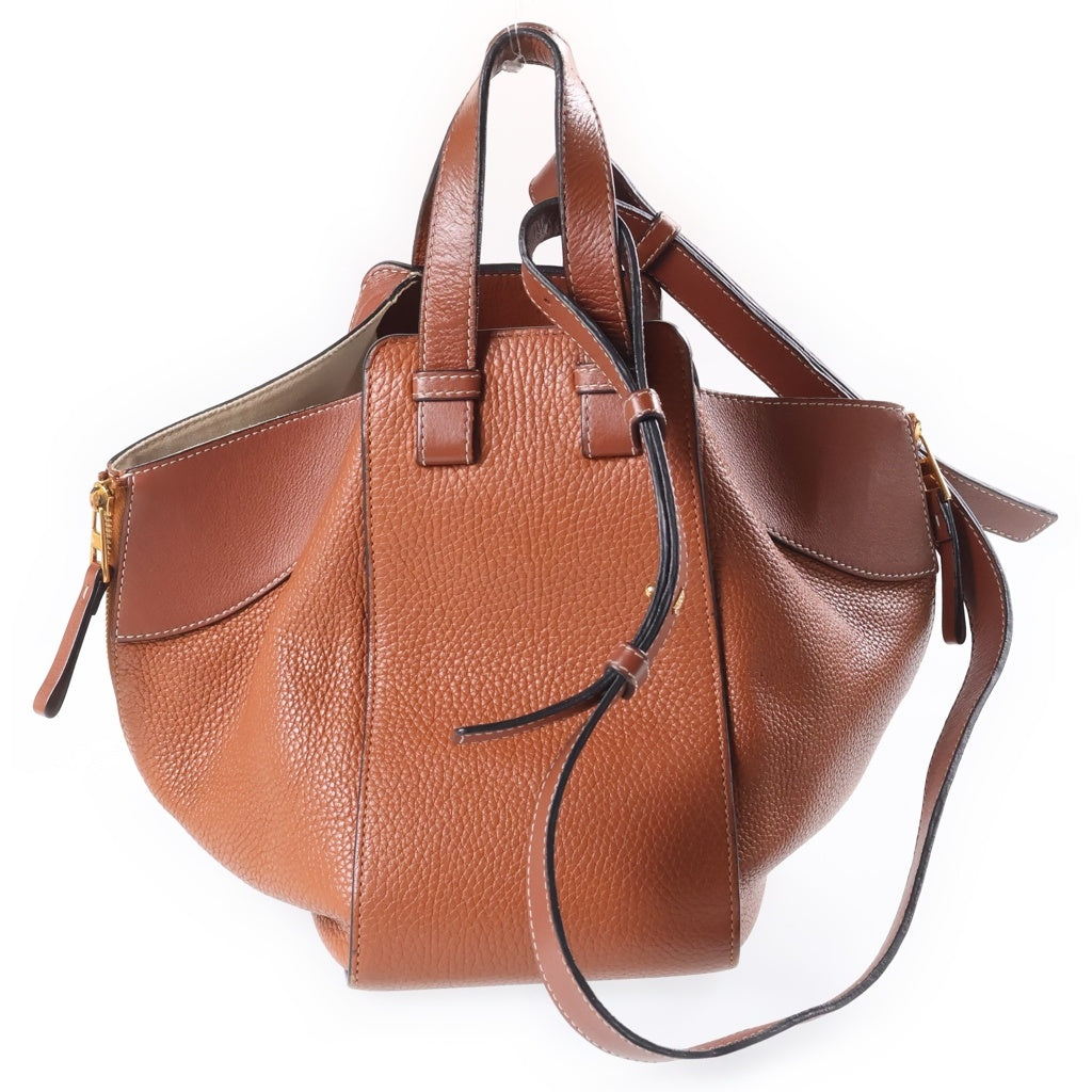 LOEWE(ロエベ) ハンモックミニ 2WAYショルダーバッグ ハンドバッグ ブラウン レザー ゴールド金具 レディース