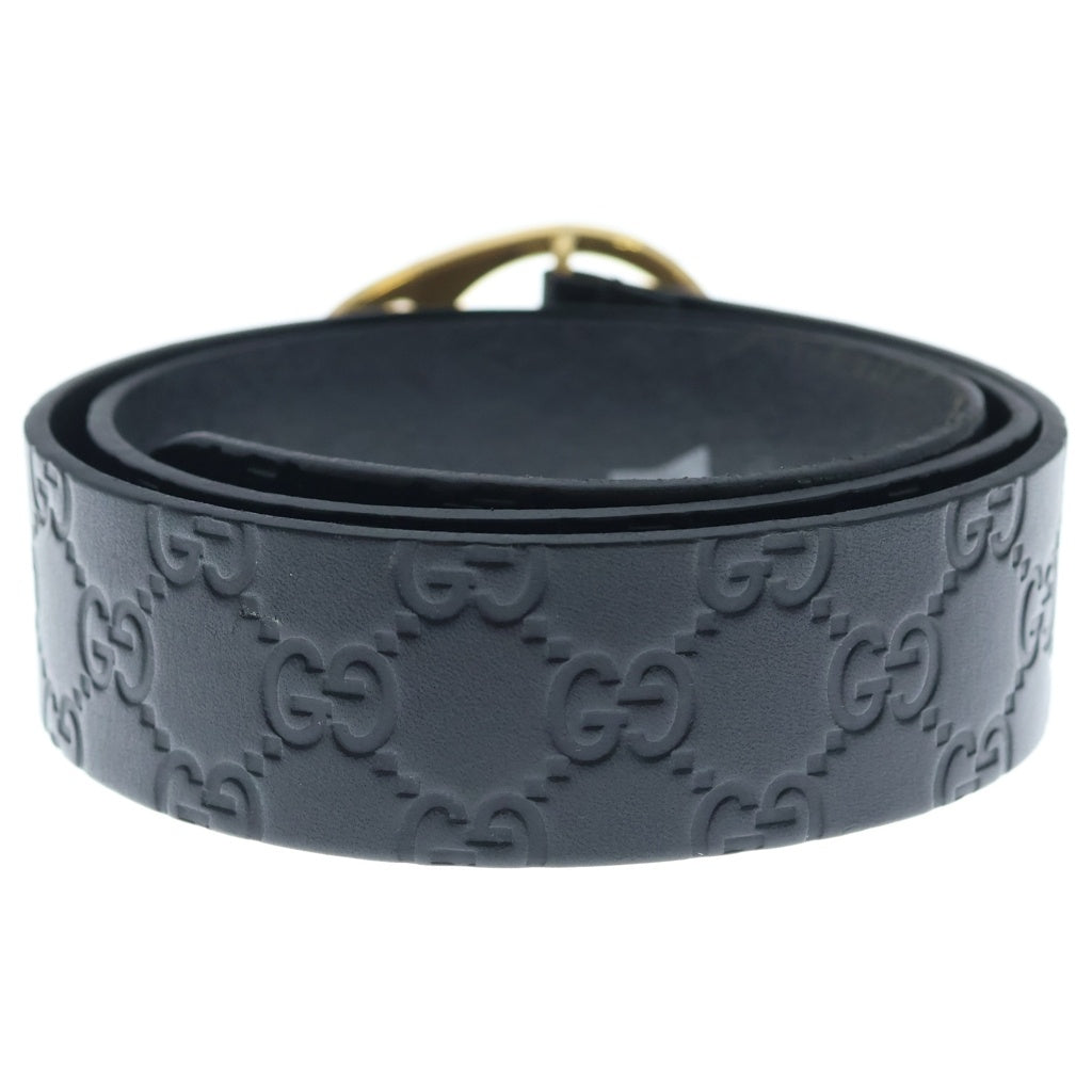 GUCCI(グッチ) グッチシマ レザーベルト ブラック ゴールド金具
