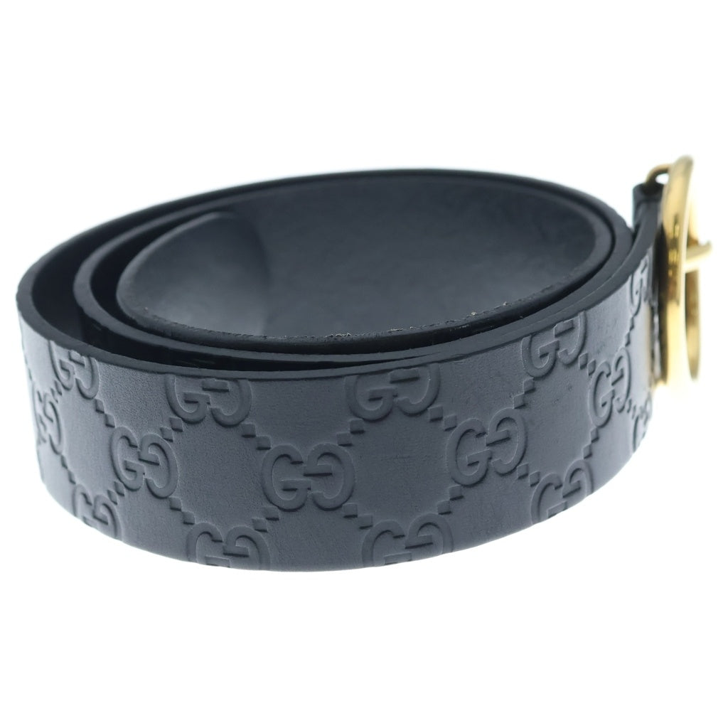 GUCCI(グッチ) グッチシマ レザーベルト ブラック ゴールド金具