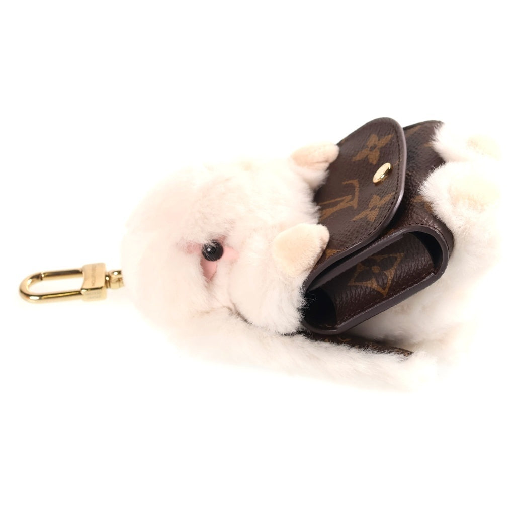 LOUIS VUITTON(ルイヴィトン) バッグチャーム・LV キュート バニー バッグチャーム マスコット 小物入れ キーホルダー ホワイト×ブラウン M03230 ゴールド金具 レディース