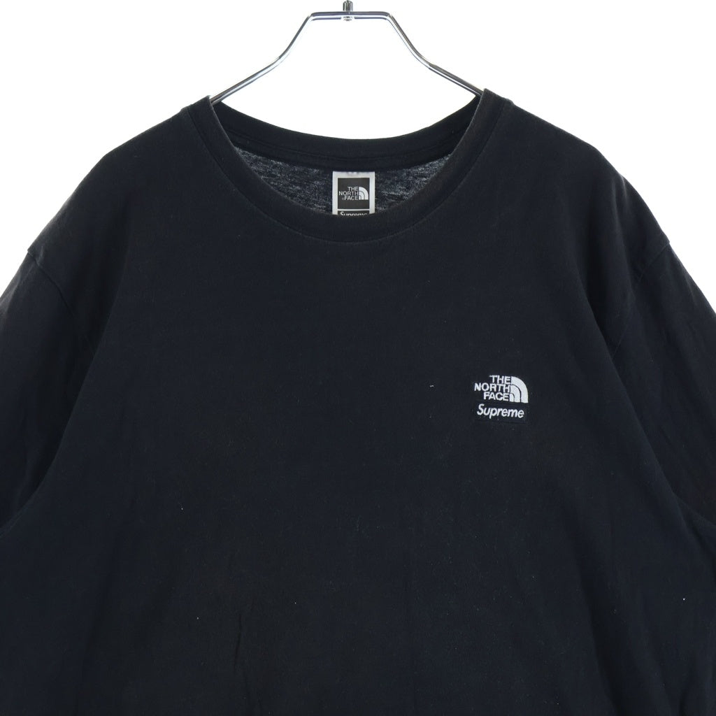 SUPREME(シュプリーム) ×The North Face Bandana Tee バンダナ ロゴ刺繍 コットン 半袖 Tシャツ カットソー #L ブラック/ブルー SP22 17002
