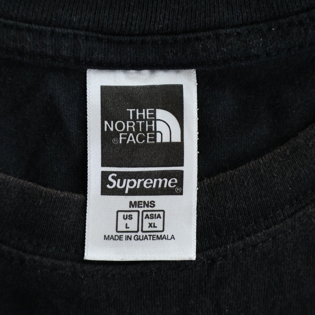 SUPREME(シュプリーム) ×The North Face Bandana Tee バンダナ ロゴ刺繍 コットン 半袖 Tシャツ カットソー #L ブラック/ブルー SP22 17002