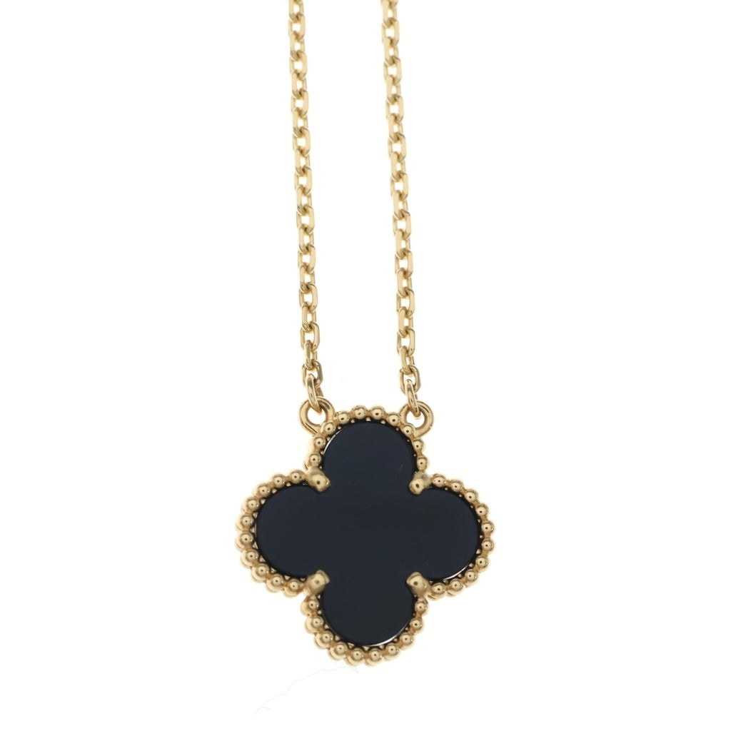Van Cleef & Arpels(ヴァンクリーフアンドアーペル) ヴィンテージアルハンブラ ネックレス ペンダント K18イエローゴールド オニキス ブラック VCARA45800 レディース