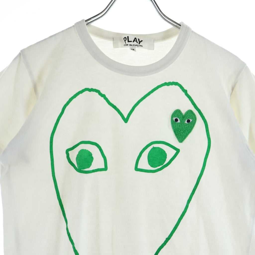 COMME des GARCONS(コムデギャルソン) Printed Outlined Heart T-Shirt With Green Emblem グリーンハートプリント フロントロゴ刺繍 コットン 半袖 Tシャツ カットソー AZ-T103 レディース