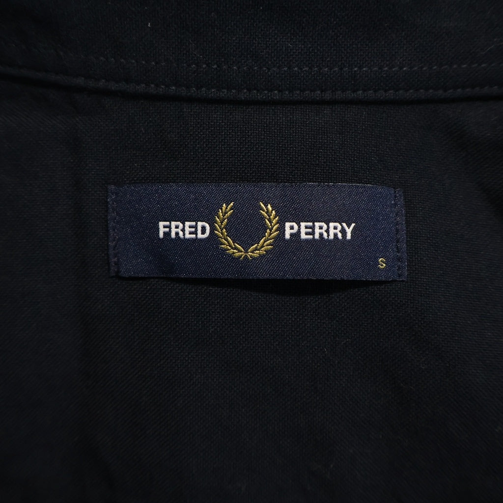 FRED PERRY(フレッドペリー) ローレルリース フロントロゴ刺繍 ボタン 長袖 シャツ #S ネイビー レディース