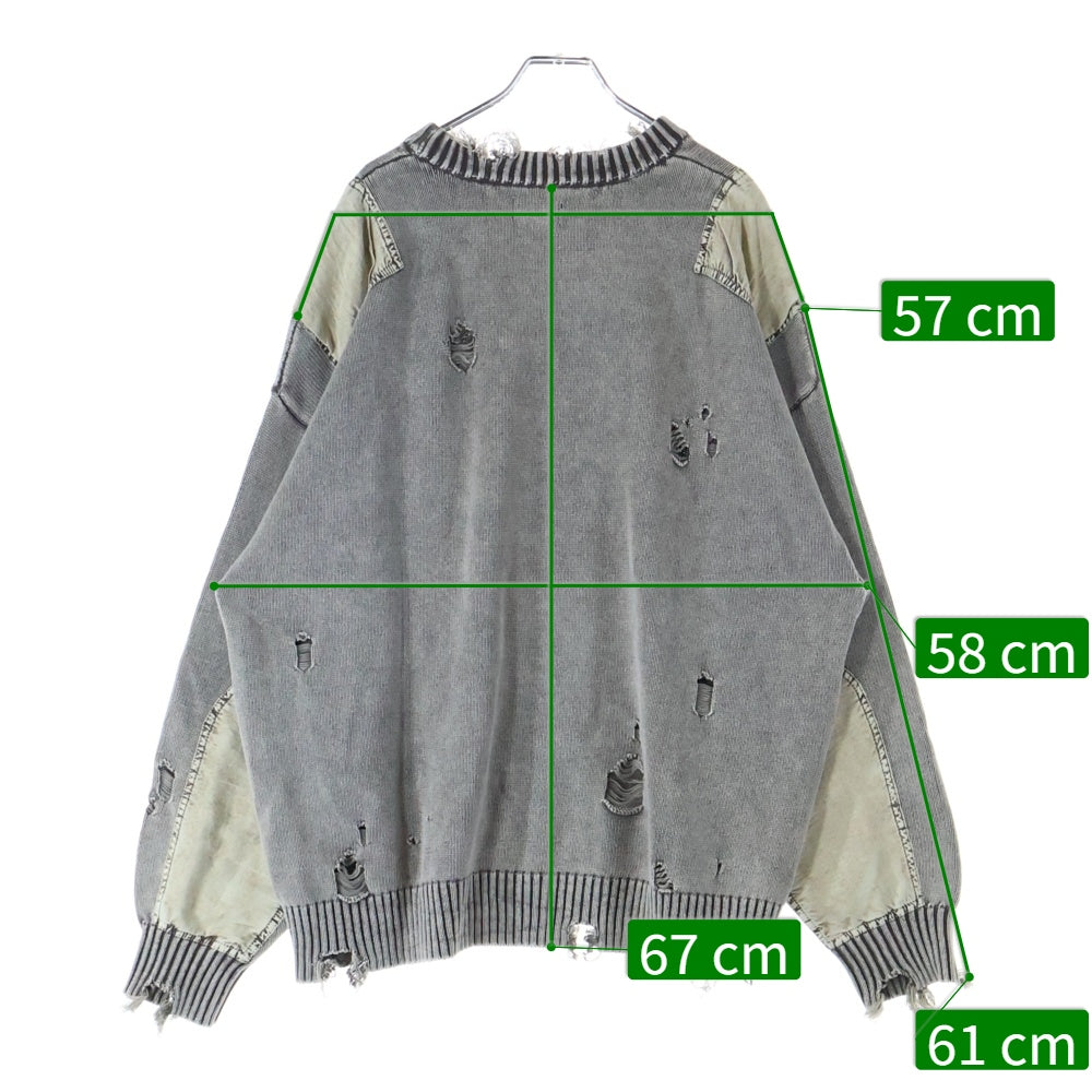 Danke Schon(ダンケシェーン) MILS KNIT CREWNECK ダメージプルオーバニット 25A-KNL041-DS ベージュ