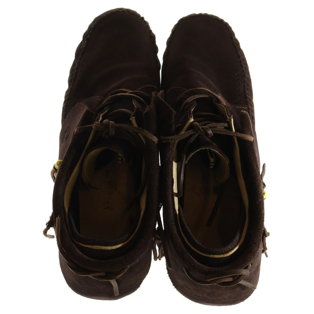 VISVIM(ヴィスヴィム) ロゴ印字付き スウェードレザーミッドカットスニーカー ブラウン V006-02
