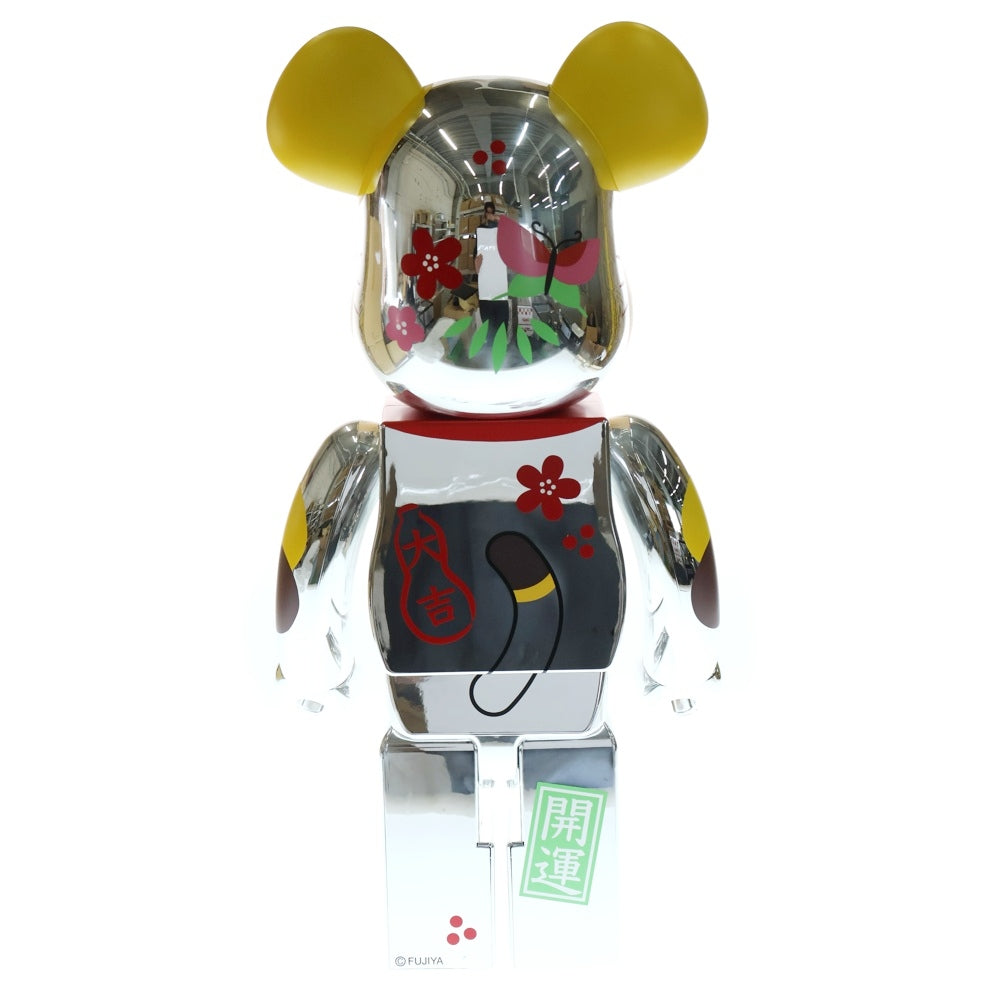 MEDICOM TOY(メディコムトイ) BE@RBRICK 招き猫 ペコちゃん 福 銀メッキ 人形 フィギュア シルバー 1000%