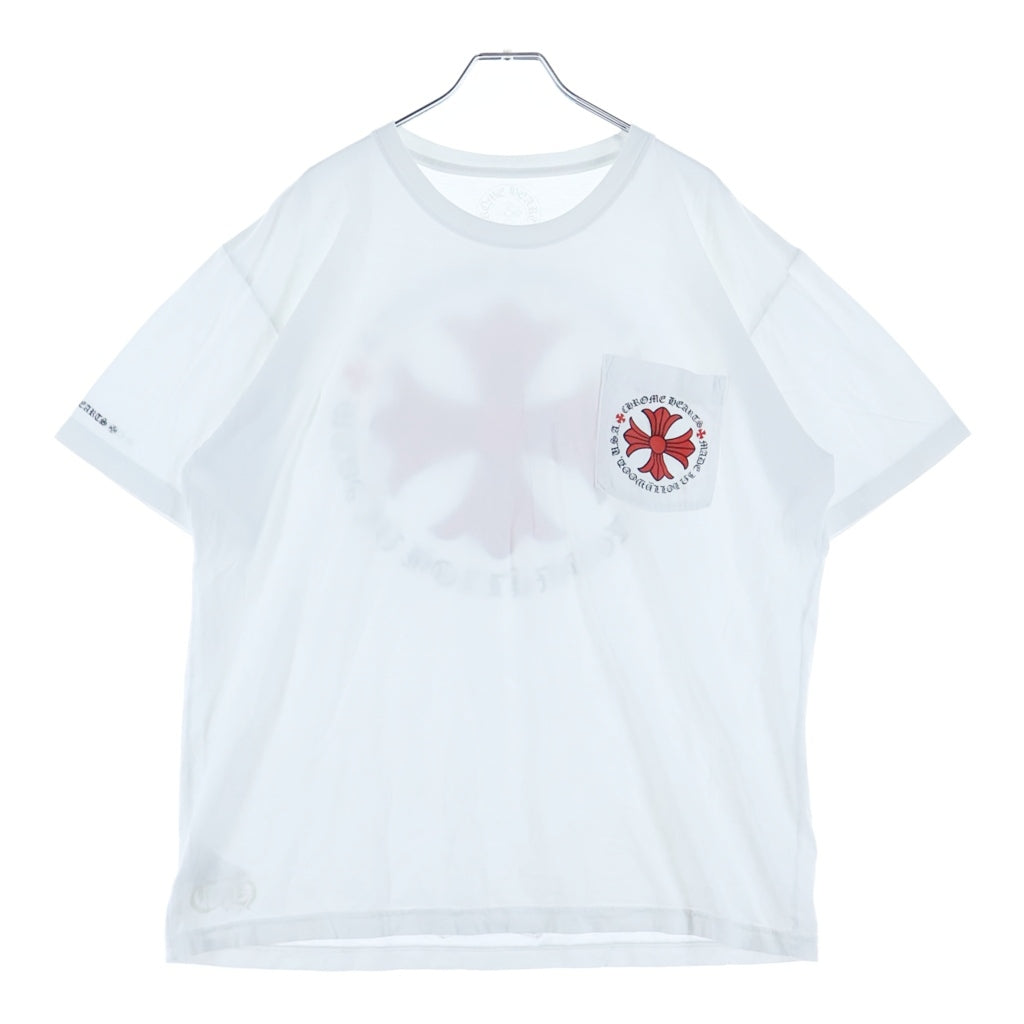 CHROME HEARTS(クロムハーツ) Made In Hollywood CH T-SHIRT CHプラス プリント クルーネック 半袖ポケットTシャツ カットソー ホワイト