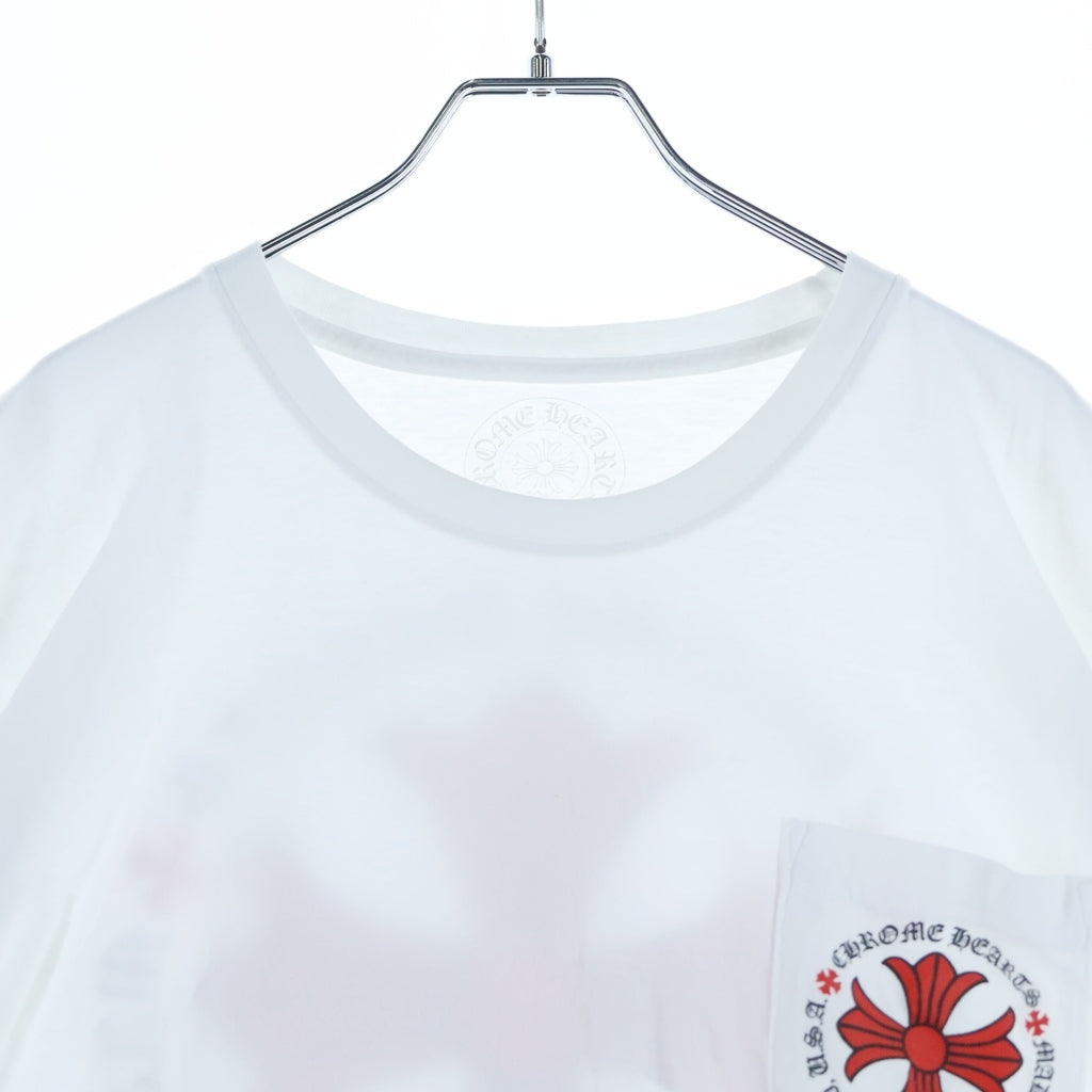 CHROME HEARTS(クロムハーツ) Made In Hollywood CH T-SHIRT CHプラス プリント クルーネック 半袖ポケットTシャツ カットソー ホワイト